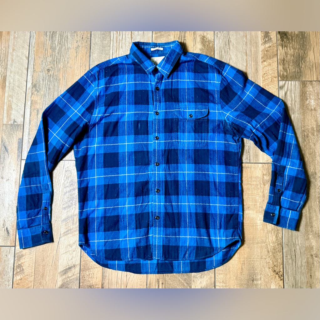 Lucky Brand Mens Blue Size Xl Plaid Flannel California Fit Outdoor